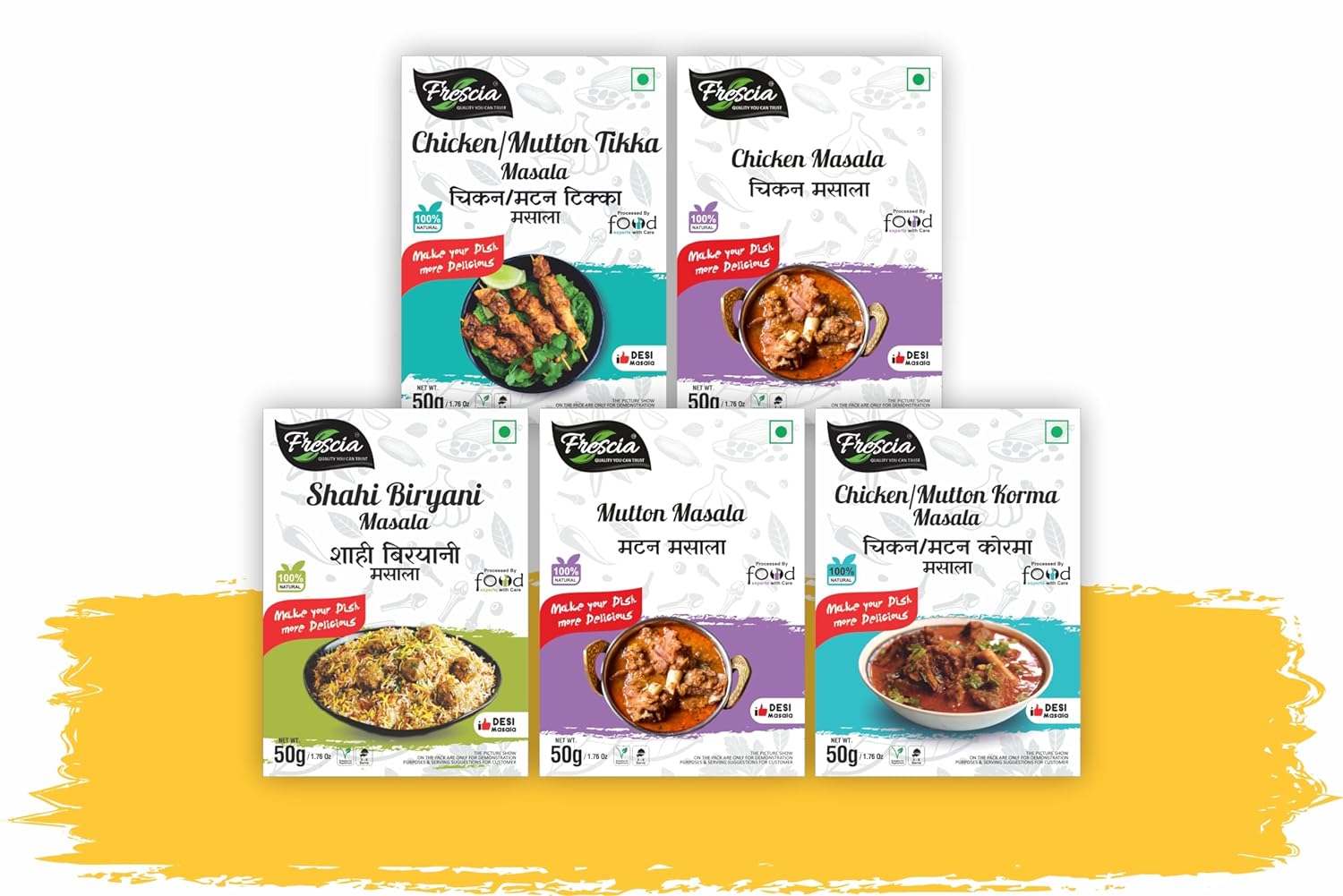 Froscia Non Veg Masala Combo Of 5 Products Froscia Chicken Mutton Tikka Masala Froscia Shahi Biryani Masala Froscia Chicken Masala Mutton Masala Chicken Mutton Korma Masala